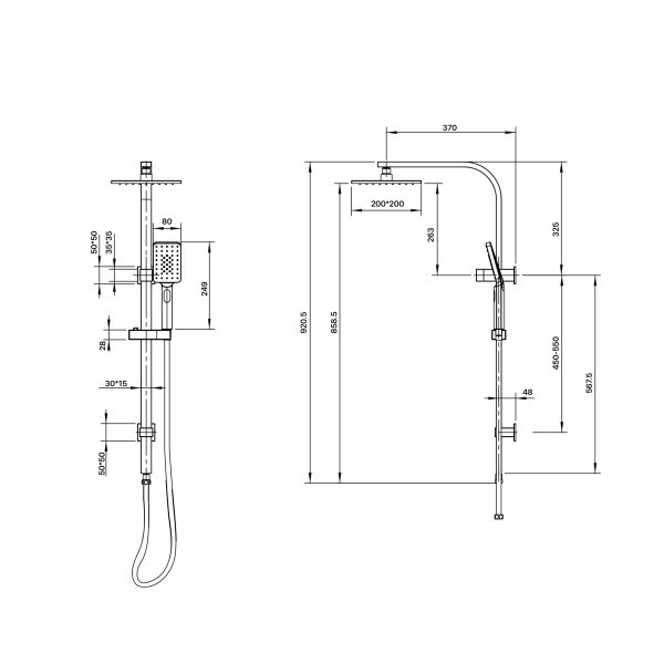 CHAI DELUXE TWIN SHOWER CHROME