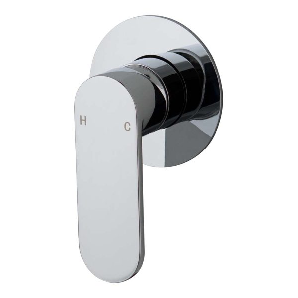SAFFRON SHOWER MIXER TRIM KIT (80MM BACKPLATE) CHROME