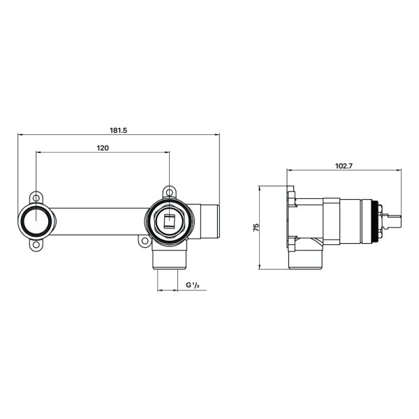 MIXX BASIX UNIVERSAL WALL PLATE MIXER BODY