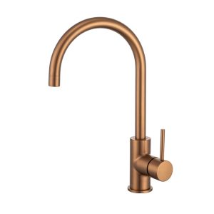 ANISE ROUND GOOSENECK SINK MIXER BRUSHED BRONZE LEAD FREE
