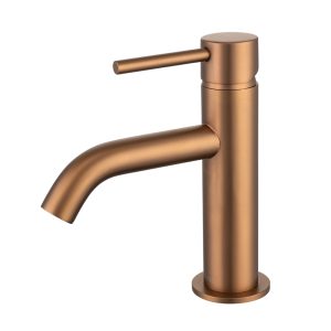 ANISE ECO BASIN MIXER CURVED SPOUT BRUSHED BRONZE LEAD FREE
