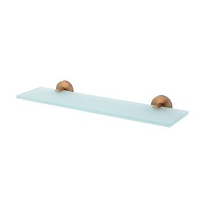 CHIA 450MM GLASS SHOWER SHELF BRUSHED BRONZE
